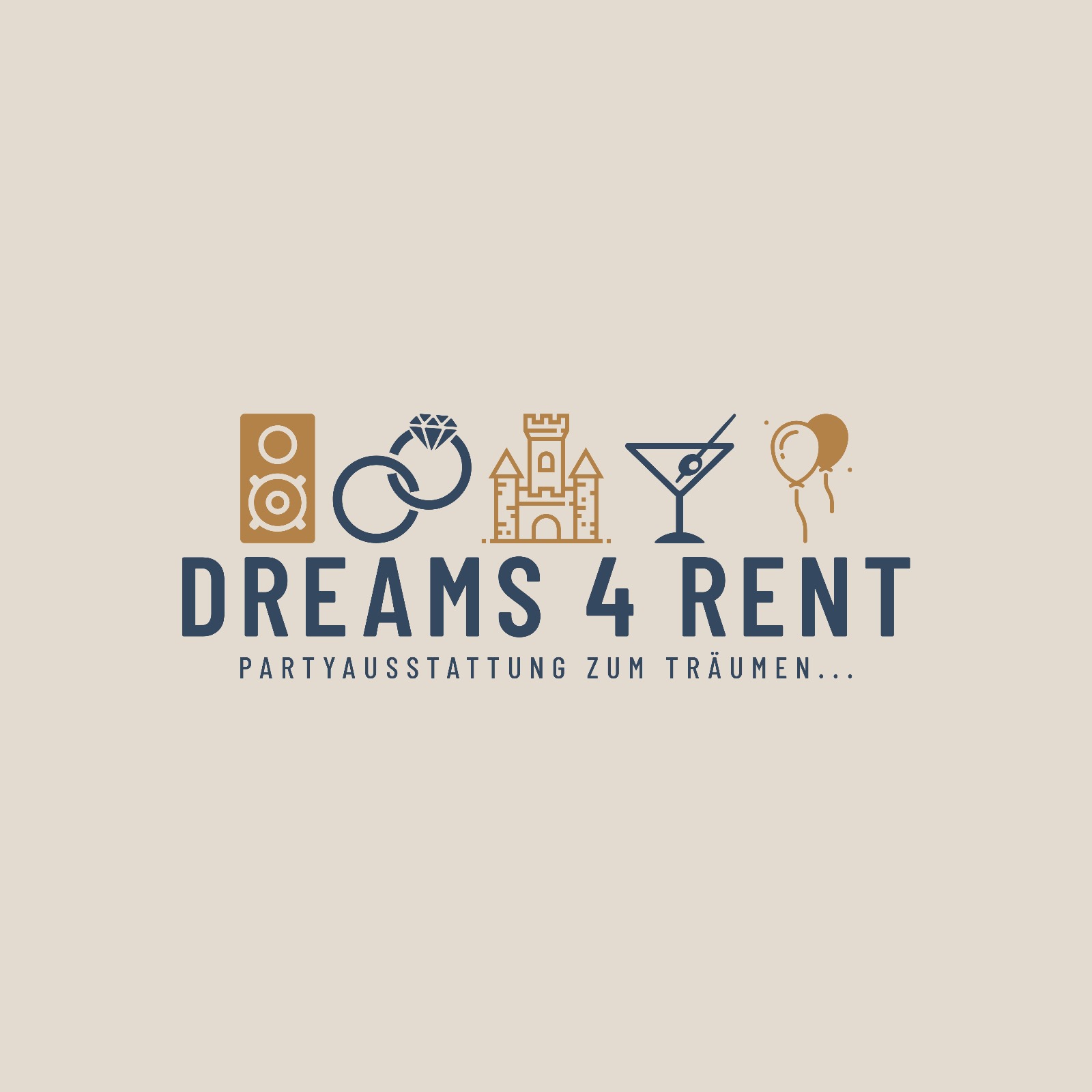 Logo unseres Kooperationspartners DREAMS 4 RENT Partyausstattung